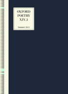 Oxford Poetry Magazine Issue  