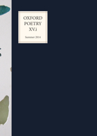 Oxford Poetry Magazine Issue  