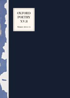 Oxford Poetry Magazine Issue  