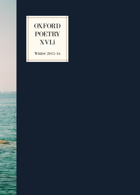 Oxford Poetry Magazine Issue  