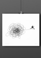 Like The Wind Print - Scribble + Person Running Magazine Issue Scribble 
