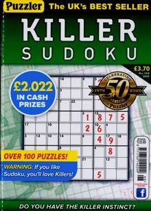 Puzzler Killer Sudoku Magazine NO 198 Order Online