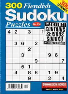 300 Fiendish Sudoku Puzzle Magazine Issue NO 104