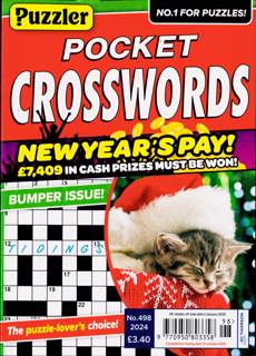 Puzzler Pocket Crosswords Magazine Issue NO 498