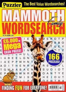 Puzz Mammoth Fam Wordsearch Magazine Issue NO 125