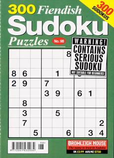 300 Fiendish Sudoku Puzzle Magazine Issue NO 98