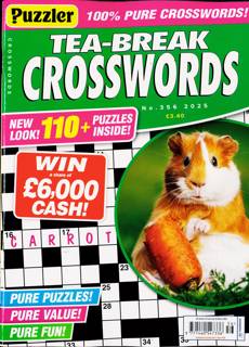 Puzzler Tea Break Crosswords Magazine Issue NO 356