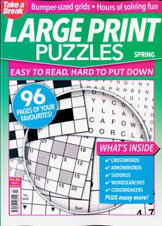Tab Big Bett Large Print Puzz Magazine Issue NO 3