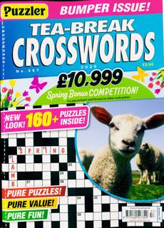 Puzzler Tea Break Crosswords Magazine Issue NO 357