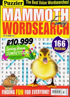 Puzz Mammoth Fam Wordsearch Magazine Issue NO 127