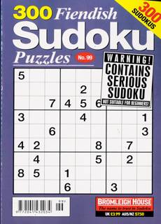 300 Fiendish Sudoku Puzzle Magazine Issue NO 99