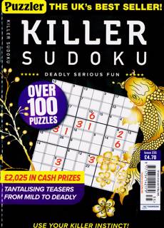 Puzzler Killer Sudoku Magazine Issue NO 235