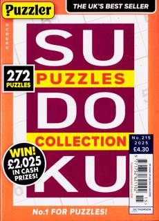 Puzzler Sudoku Puzzle Collection Magazine Issue NO 215