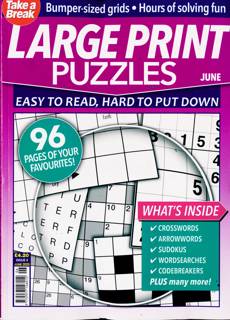 Tab Big Bett Large Print Puzz Magazine Issue NO 6