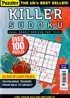 Puzzler Killer Sudoku Magazine Issue NO 237