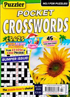 Puzzler Pocket Crosswords Magazine Issue NO 507