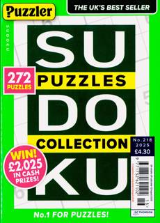 Puzzler Sudoku Puzzle Collection Magazine Issue NO 218