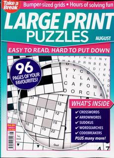 Tab Big Bett Large Print Puzz Magazine Issue NO 8