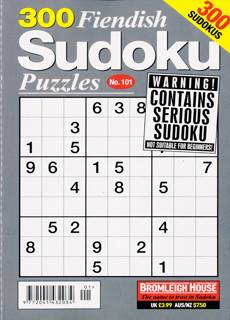 300 Fiendish Sudoku Puzzle Magazine Issue NO 101