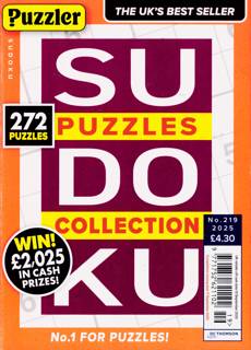 Puzzler Sudoku Puzzle Collection Magazine Issue NO 219