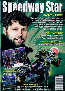 Speedway Star Magazine Issue 16/08/2025