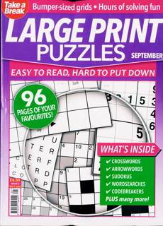 Tab Big Bett Large Print Puzz Magazine Issue NO 9