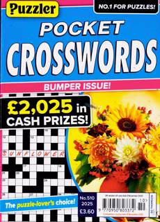 Puzzler Pocket Crosswords Magazine Issue NO 510