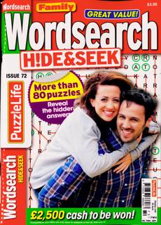 Family Wordsearch Hide Seek Magazine Issue NO 72
