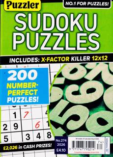 Puzzler Sudoku Puzzles Magazine Issue NO 274