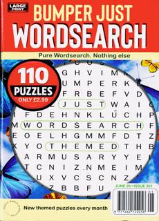 Bumper Just Wordsearch Magazine Issue NO 301