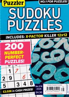 Puzzler Sudoku Puzzles Magazine Issue NO 278