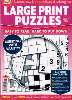 Tab Big Bett Large Print Puzz Magazine Issue NO 7