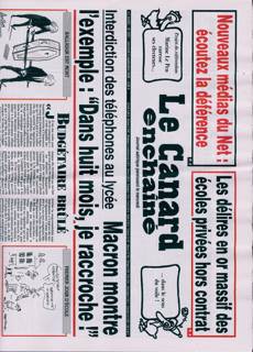 LE CANARD ENCHAINE Magazine Issue NO 5521