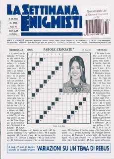 La Settimana Enigmistica Magazine Issue NO 4933