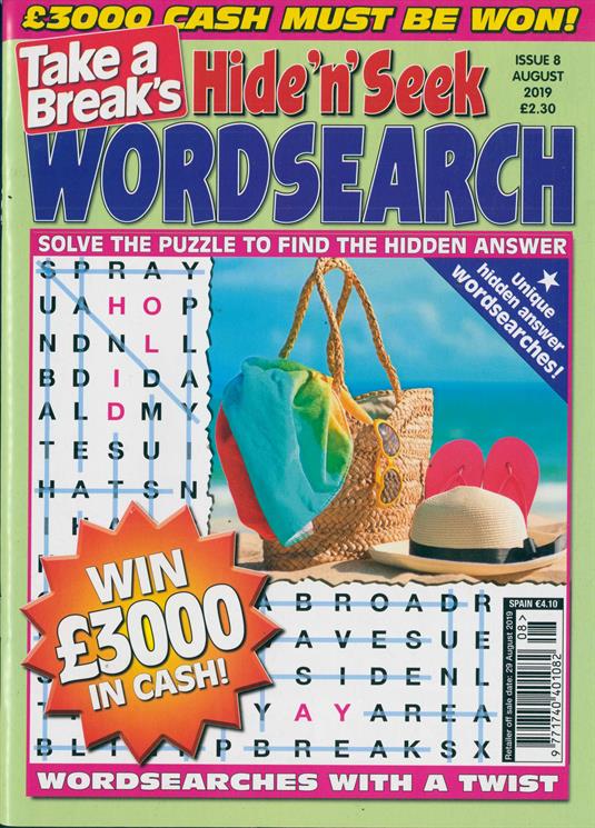 Take A Break Hide Seek Magazine Subscription Buy At Newsstand co uk Wordsearch