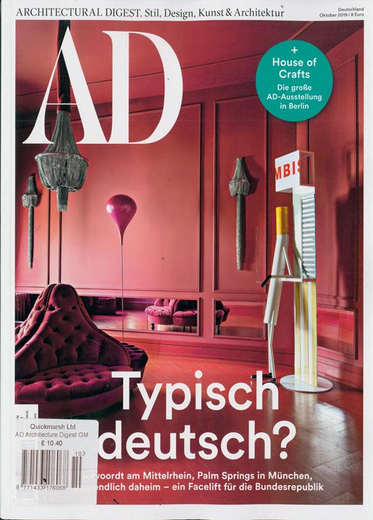Architectural Digest German Magazine Subscription Buy at Newsstand.co