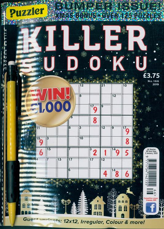 puzzler killer sudoku magazine subscription buy at newsstandcouk