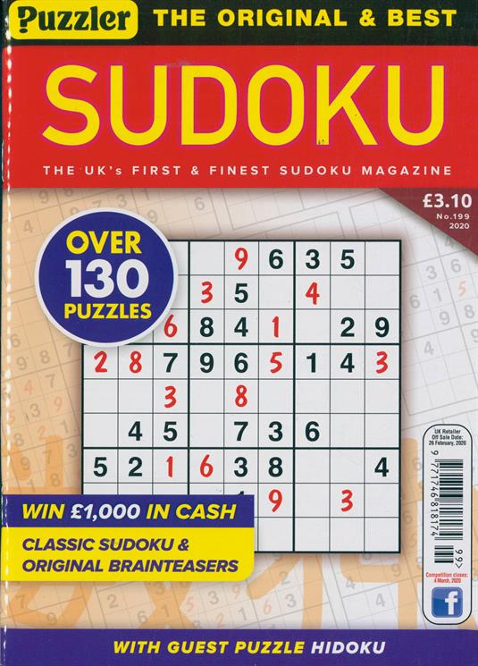 Puzzler Sudoku Magazine Subscription Buy At Newsstand co uk Sudoku