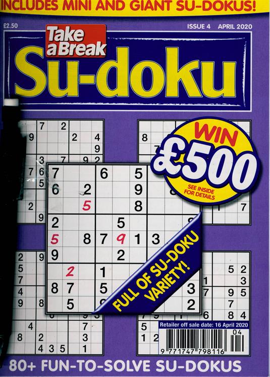 Take A Break Sudoku Magazine Subscription Buy At Newsstand co uk Sudoku