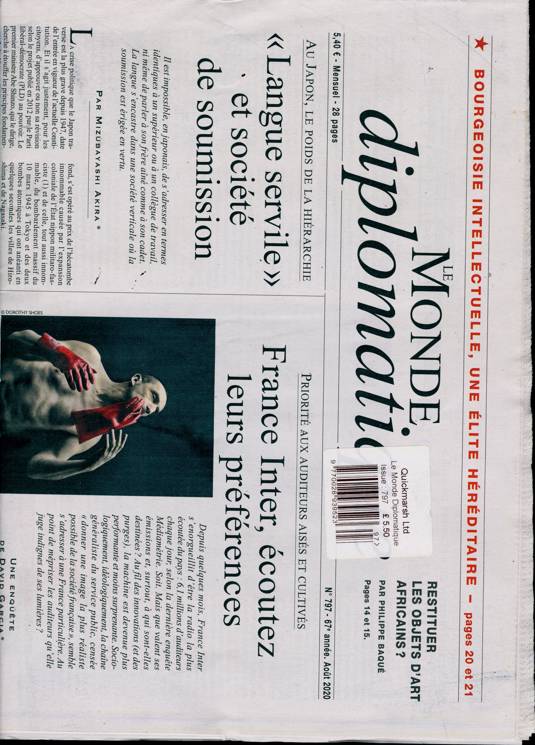 Le Monde Diplomatique Magazine Subscription Buy at Newsstand.co.uk French
