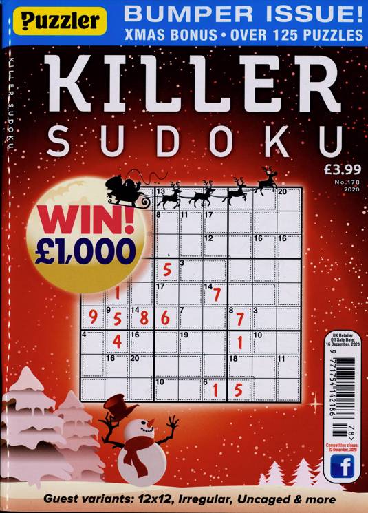 Puzzler Killer Sudoku Magazine Subscription Buy At Newsstand co uk 
