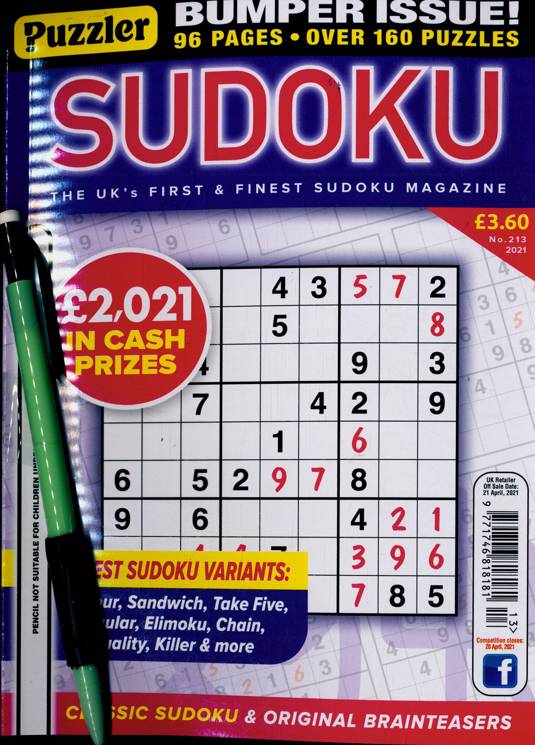 Puzzler Sudoku Magazine Subscription | Buy at Newsstand.co.uk | Sudoku
