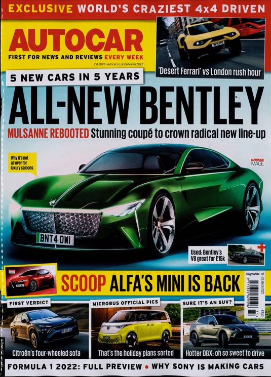 Autocar Magazine Subscription Buy at Newsstand.co.uk General Car