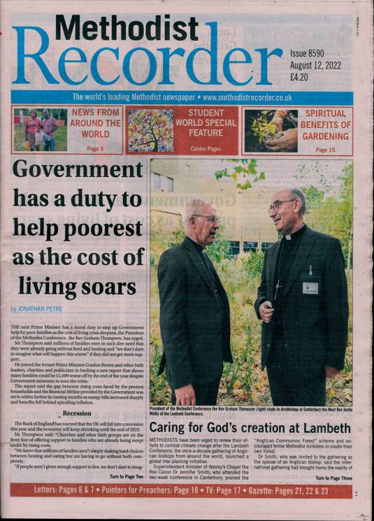 Methodist Recorder Magazine Subscription Buy at Newsstand.co.uk