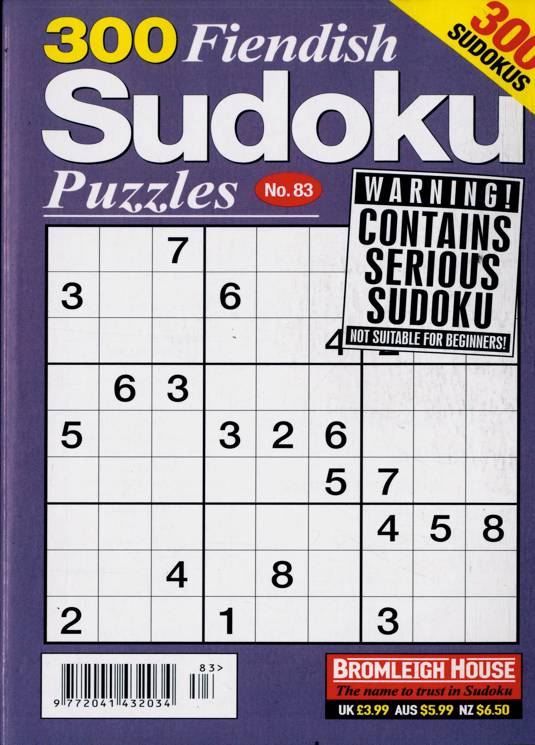 300 Fiendish Sudoku Puzzle Magazine Subscription Buy at Newsstand.co