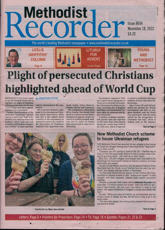 Methodist Recorder Magazine Subscription Buy at Newsstand.co.uk