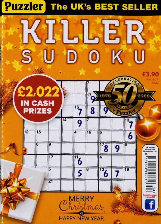 Puzzler Killer Sudoku Magazine Subscription Buy At Newsstand co uk 
