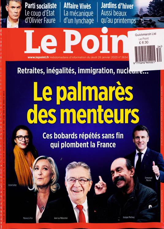 Le Point Magazine Subscription | Buy at Newsstand.co.uk | French